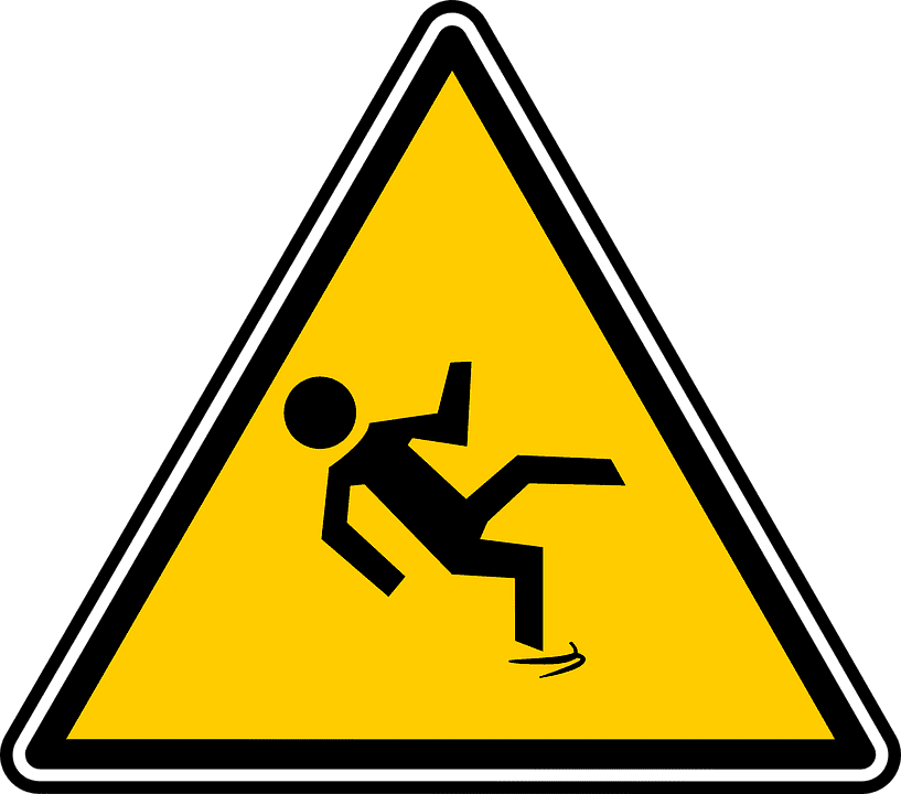 slip and fall warning