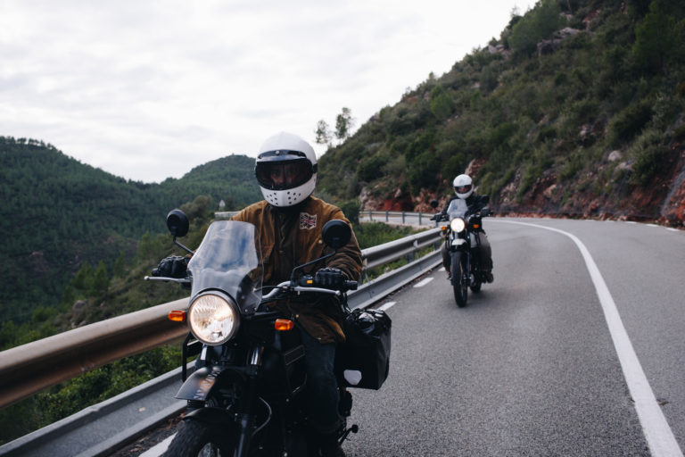 motorcycles on mountain road