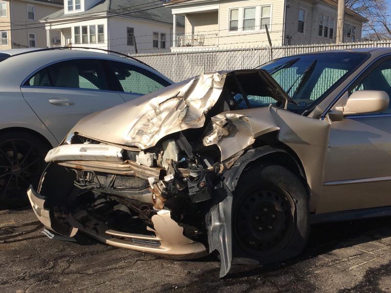 Our client’s car after truck accident