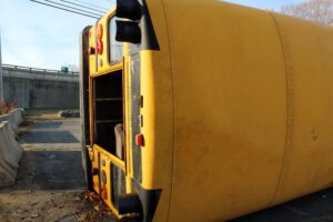 Bus crash on road