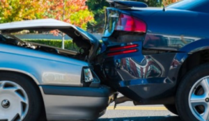 rear-end crash and two cars and accident and damage